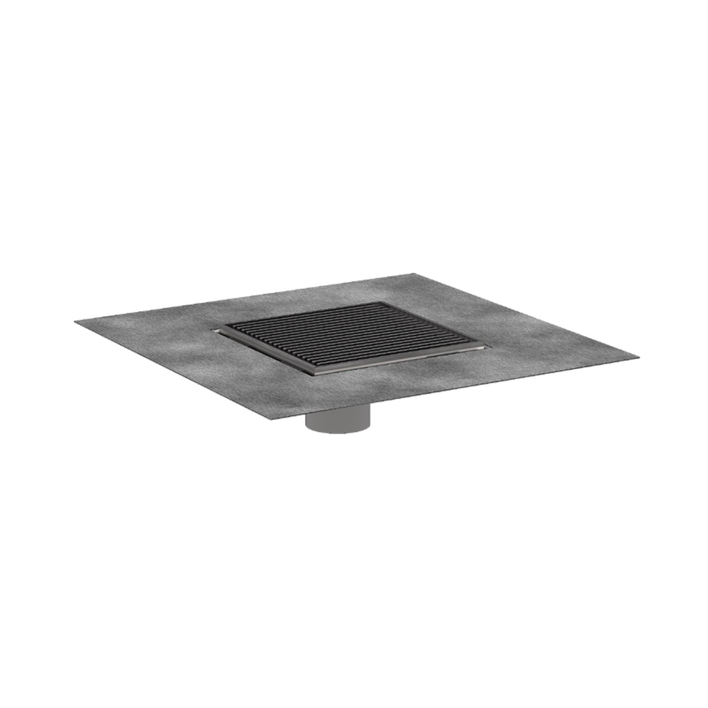 Hansgrohe 56136801 Raindrain Brilliance Point Drain Set 6"X 6" Trim Brushed Stainless Steel