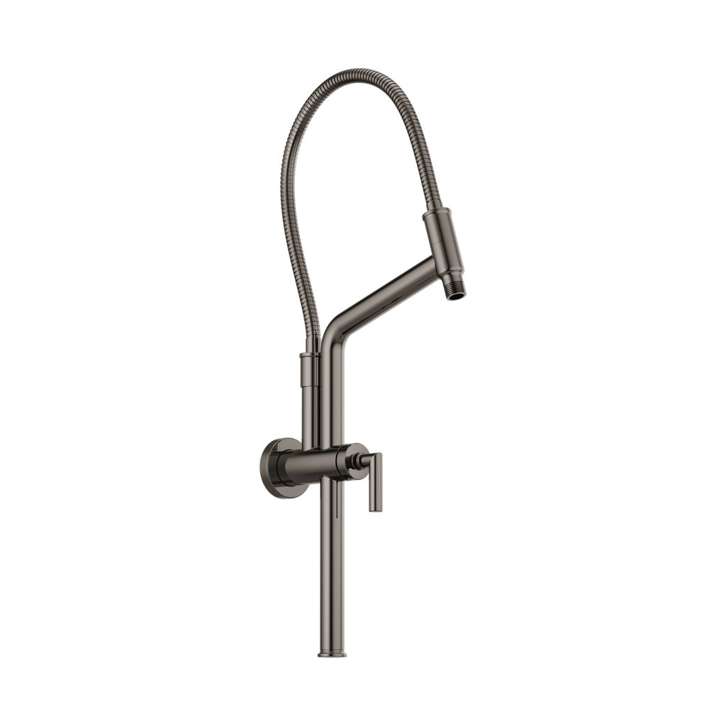 Brizo 81892-BNX Essential 10 7/16" Linear Round Slide Bar Shower Arm And Flange Brilliance Black Onyx