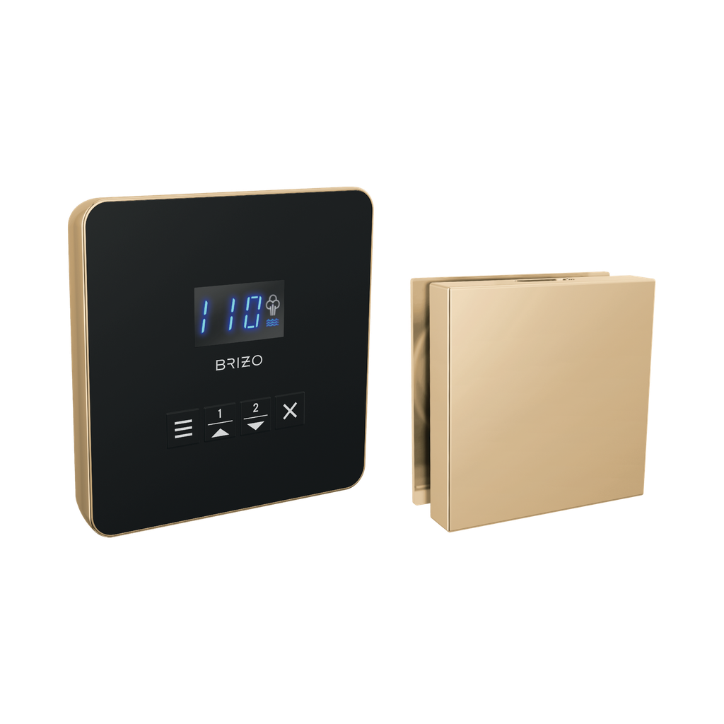 Brizo 8CH-250L-PG-L Mystix Square Steam Control And Head Lumicoat Polished Gold