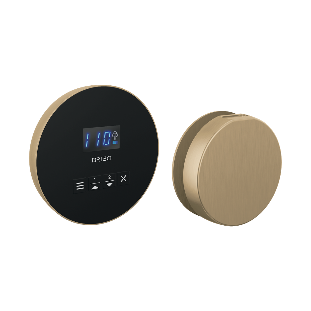 Brizo 8CH-250R-GL-L Mystix Round Steam Control And Head Lumicoat Luxe Gold