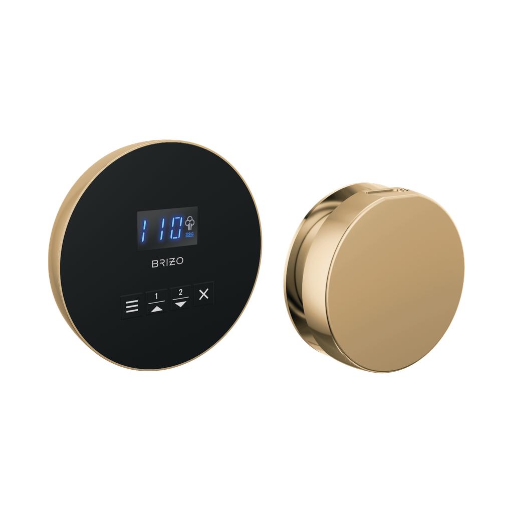 Brizo 8CH-250R-PG-L Mystix Round Steam Control And Head Lumicoat Polished Gold