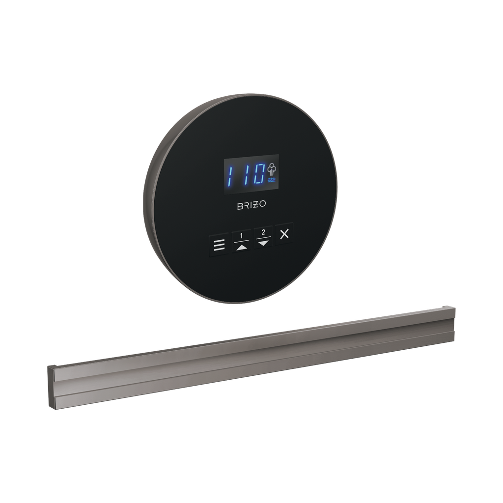 Brizo 8CB-250R-BNX-L Mystix Round Steam Control And Bilateral Head Lumicoat Black Onyx