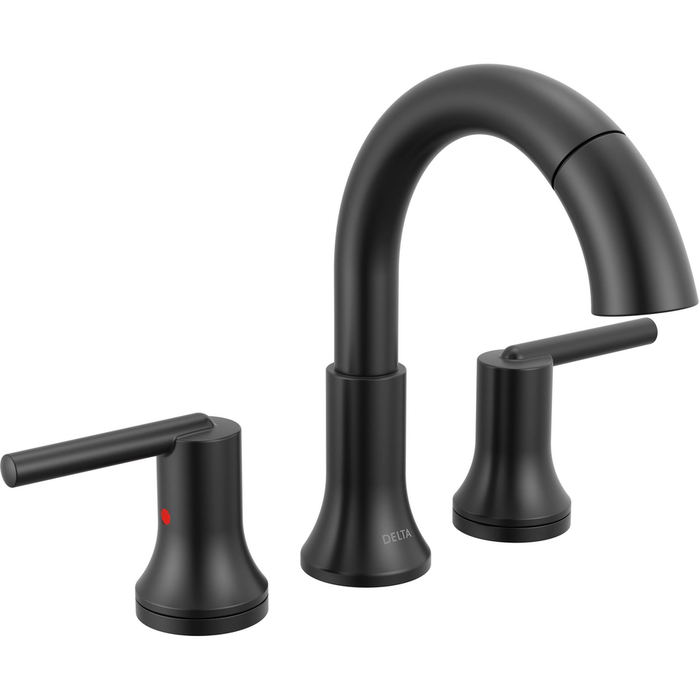 Delta 3559-BLPD-DST Trinsic Two Handle Widespread Pull Down Bathroom Matte Black