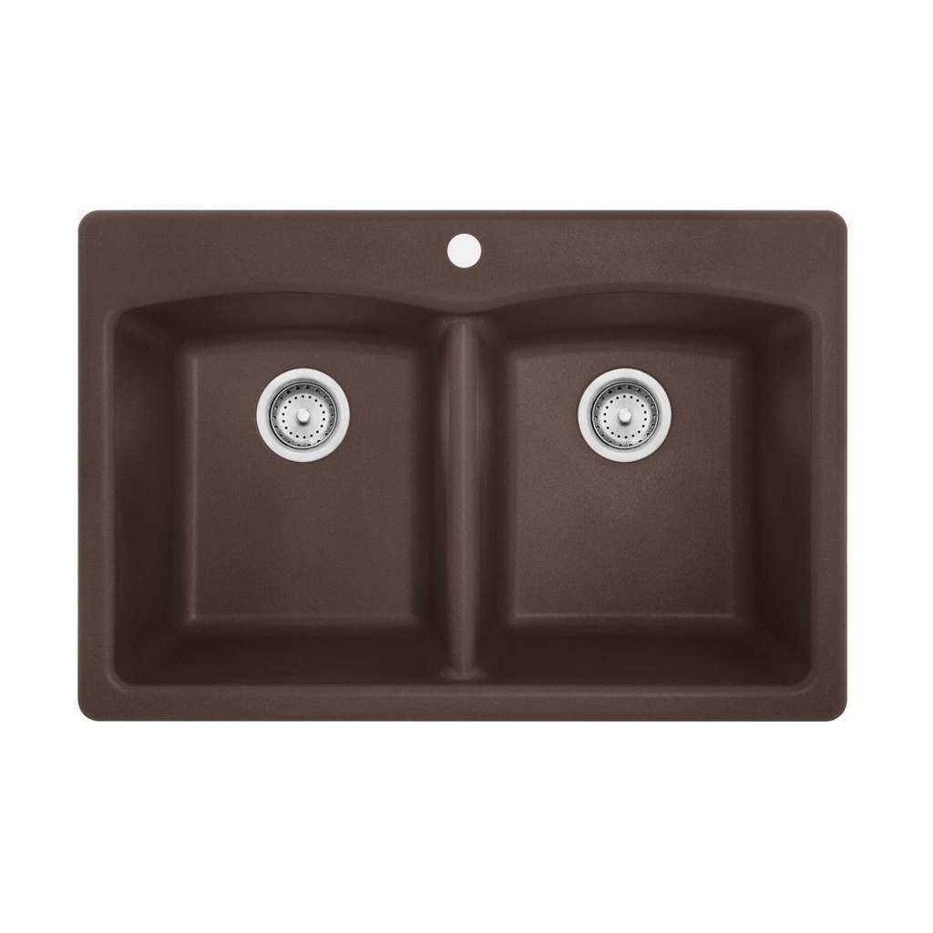 Franke EDDB33229-1-CA Ellipse Granite Dual Mount Double Sink Espresso Mocha