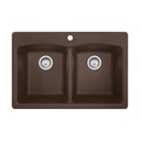 Franke EDDB33229-1-CA Ellipse Granite Dual Mount Double Sink Espresso Mocha