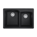 Franke EOOX33229-1-CA Ellipse Granite Dual Mount Double Sink Onyx