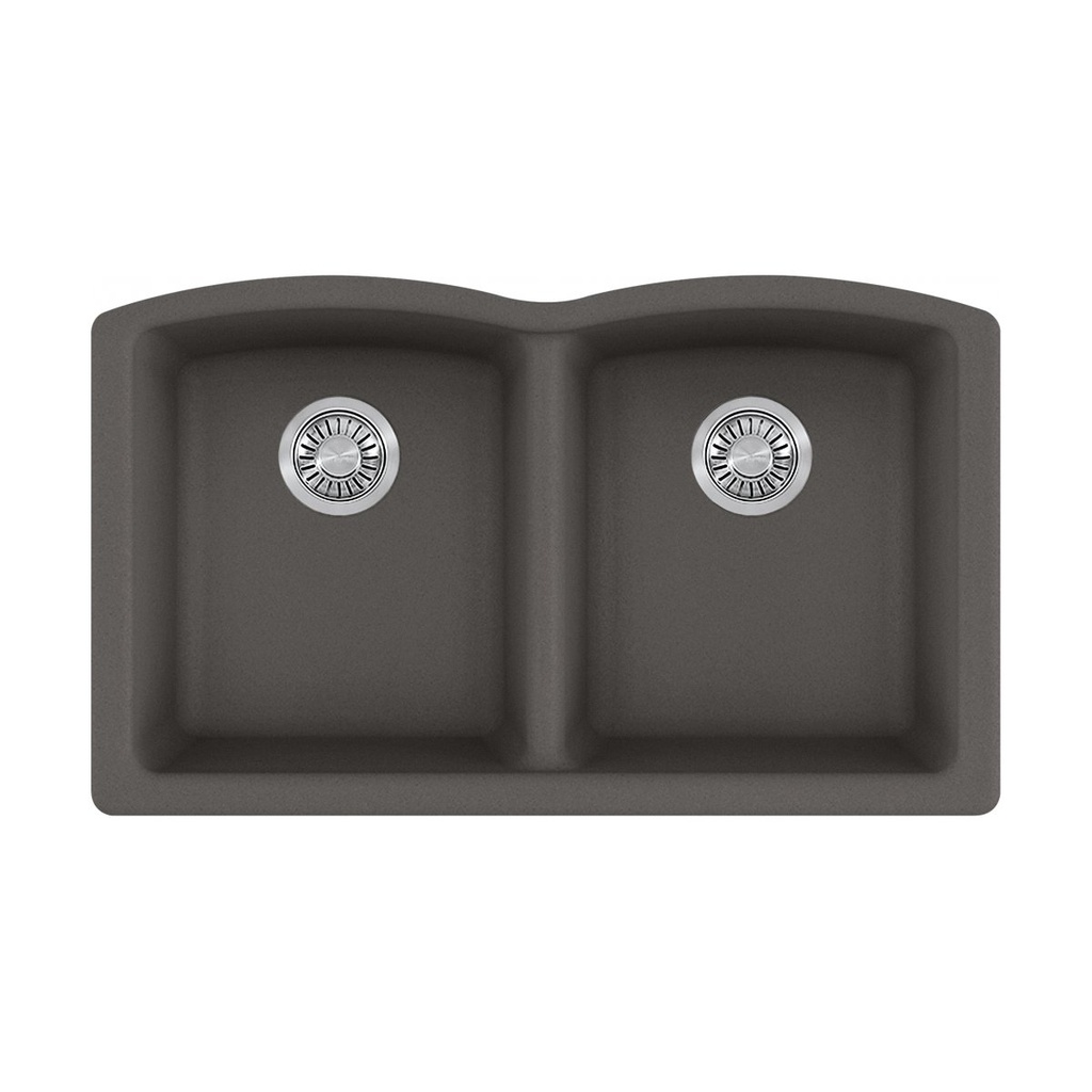 Franke EDSL33229-1-CA Elipse Granite Double Bowl Kitchen Sink Slate Grey