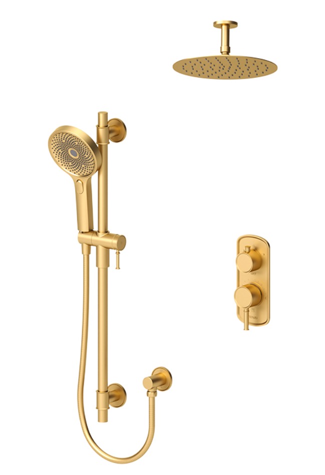 Tenzo ALYPB33-511315-BG Alyss T-Box Kit 3 Functions Pres Bal Brushed Gold Finish