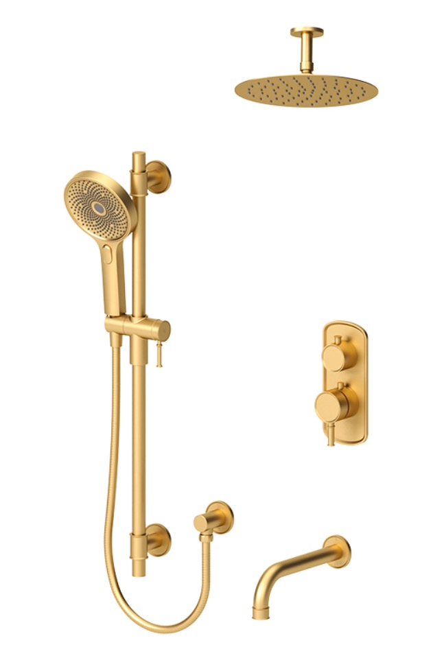Tenzo ALYT33-511315-BG Alyss T-Box Kit 3 Functions Thermo Brushed Gold Finish