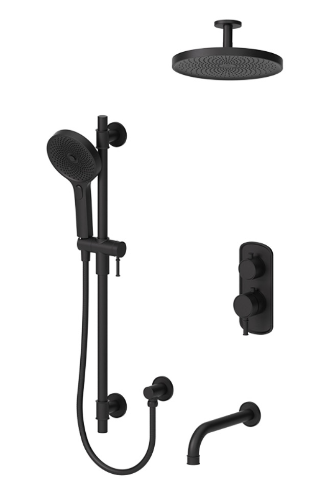 Tenzo ALYT33-511345-MB Alyss T-Box Kit 3 Functions Thermo Matte Black Finish