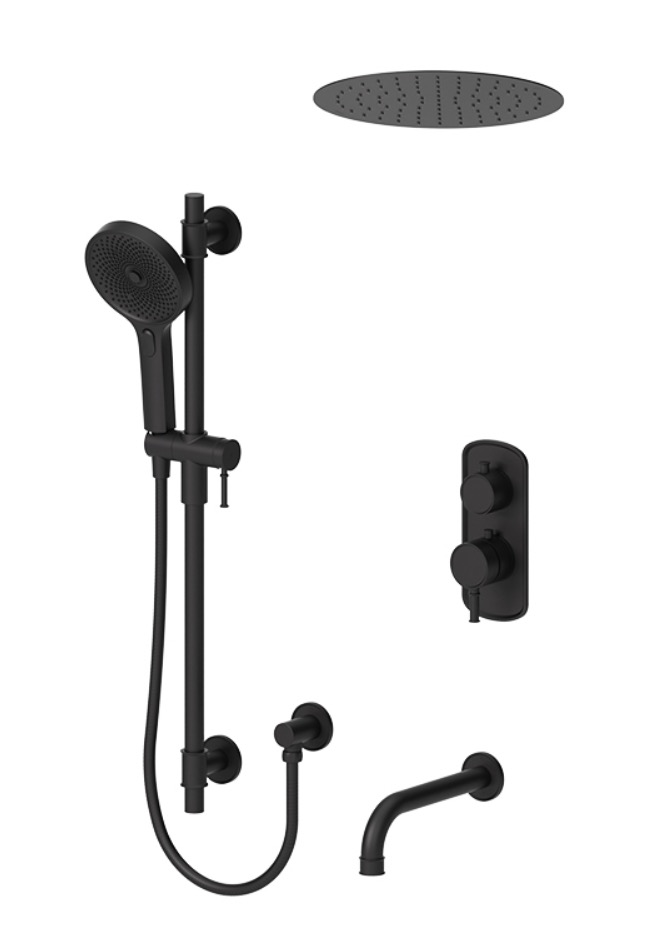 Tenzo ALYT33-511655-MB Alyss T-Box Kit 3 Functions Thermo Matte Black Finish