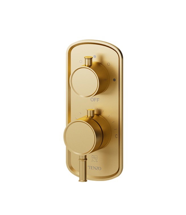Tenzo ALYT33-BG Alyss T-Box Valve 3 Functions Thermo Brushed Gold Finish