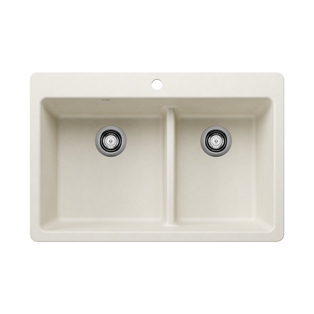 Blanco 403649 Liven 33 1.75 Low Divide Silgranit Sink Soft White