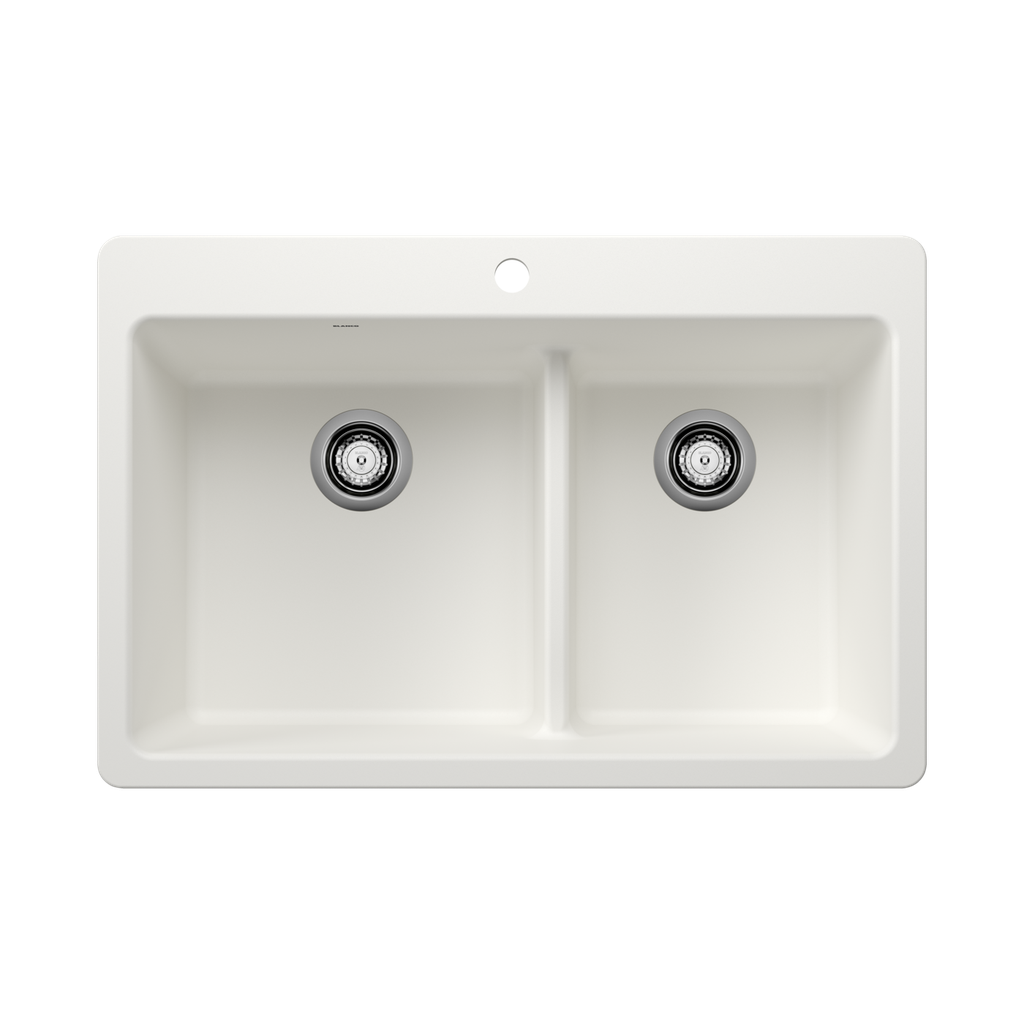 Blanco 403645 Liven 33 1.75 Low Divide Silgranit Sink White