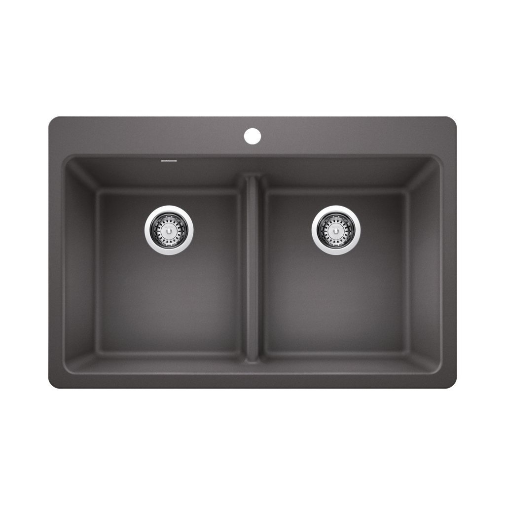 Blanco 403636 Liven 33 Equal Double Low Divide Sink Cinder