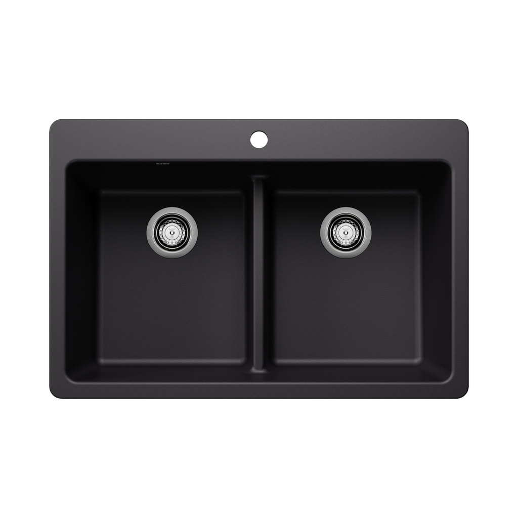 Blanco 403634 Liven 33 Equal Double Low Divide Sink Coal Black