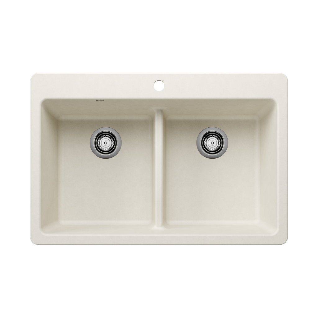 Blanco 403641 Liven 33 Equal Double Low Divide Sink Soft White
