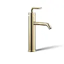 Kohler 14404-4A-AF Purist Tall Single Handle Bathroom Sink Faucet Vibrant French Gold