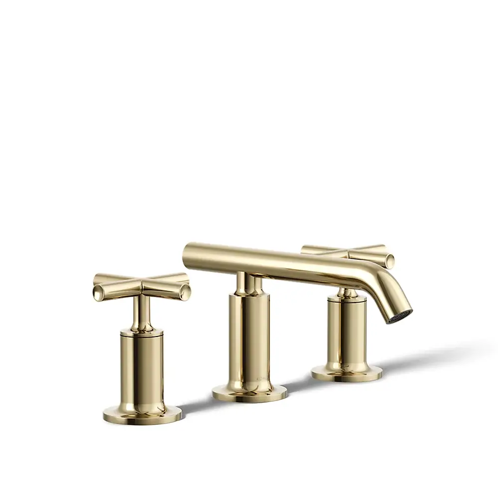 Kohler 14410-3-AF Purist Widespread Bathroom Sink Faucet Vibrant French Gold