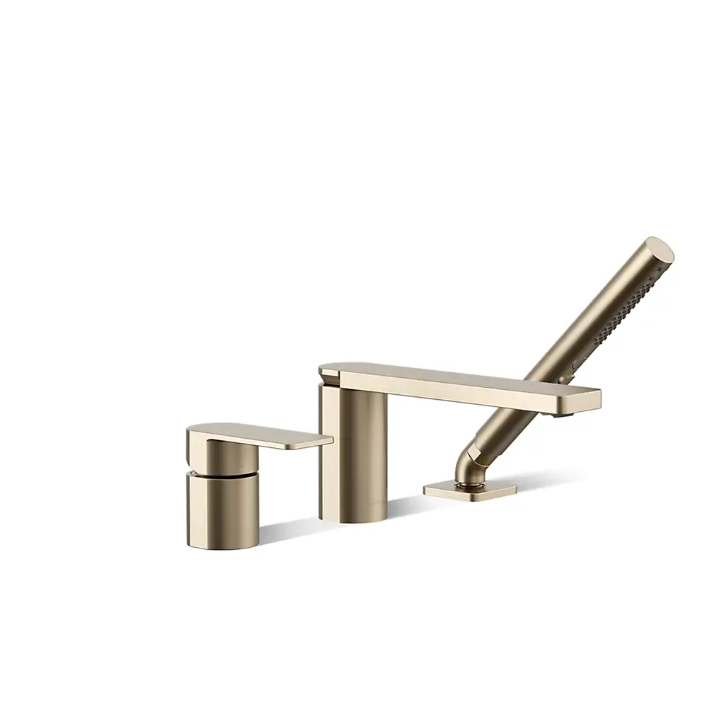 Kohler 23488-4-BV Parallel Deck-Mount Bath Faucet With Handshower Vibrant Brushed Bronze