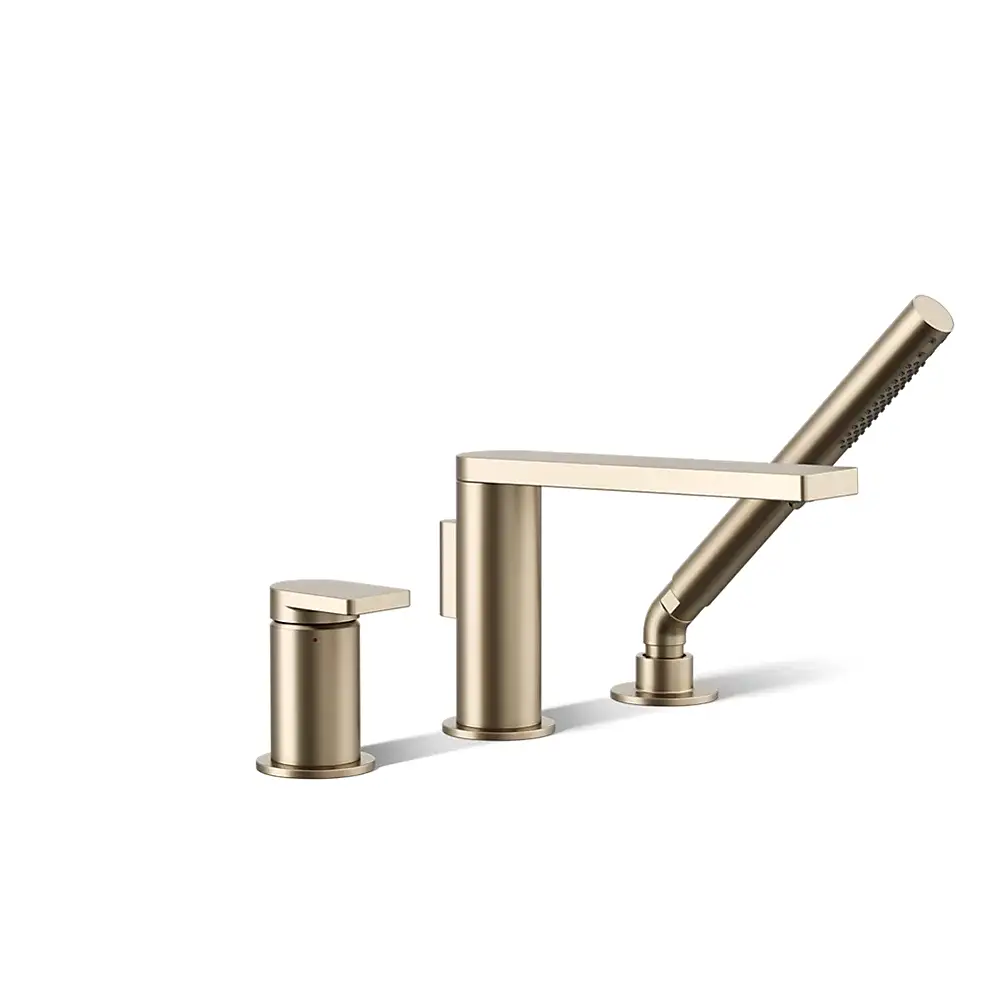 Kohler 73078-4-BV Composed Deck Mount Faucet With Handshower Vibrant Brushed Bronze