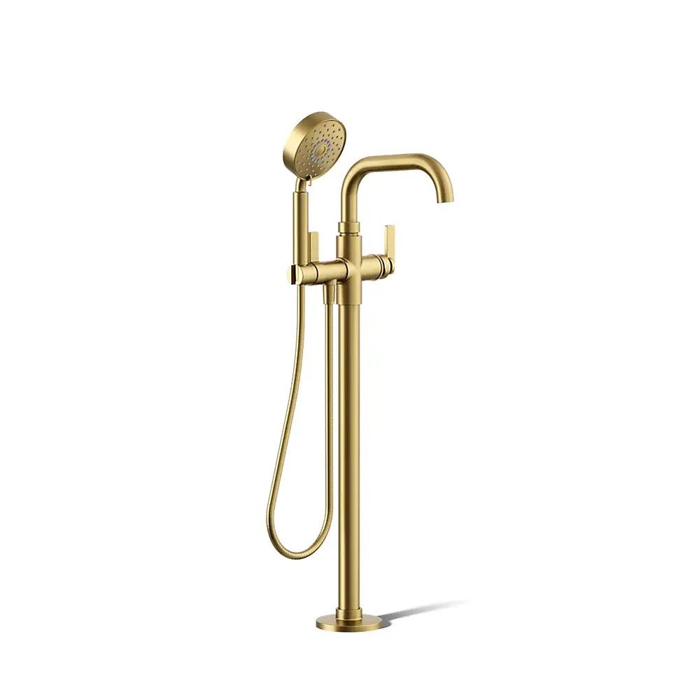 Kohler T35924-4-2MB Castia Freestanding Bath Filler Vibrant Brushed Moderne Brass
