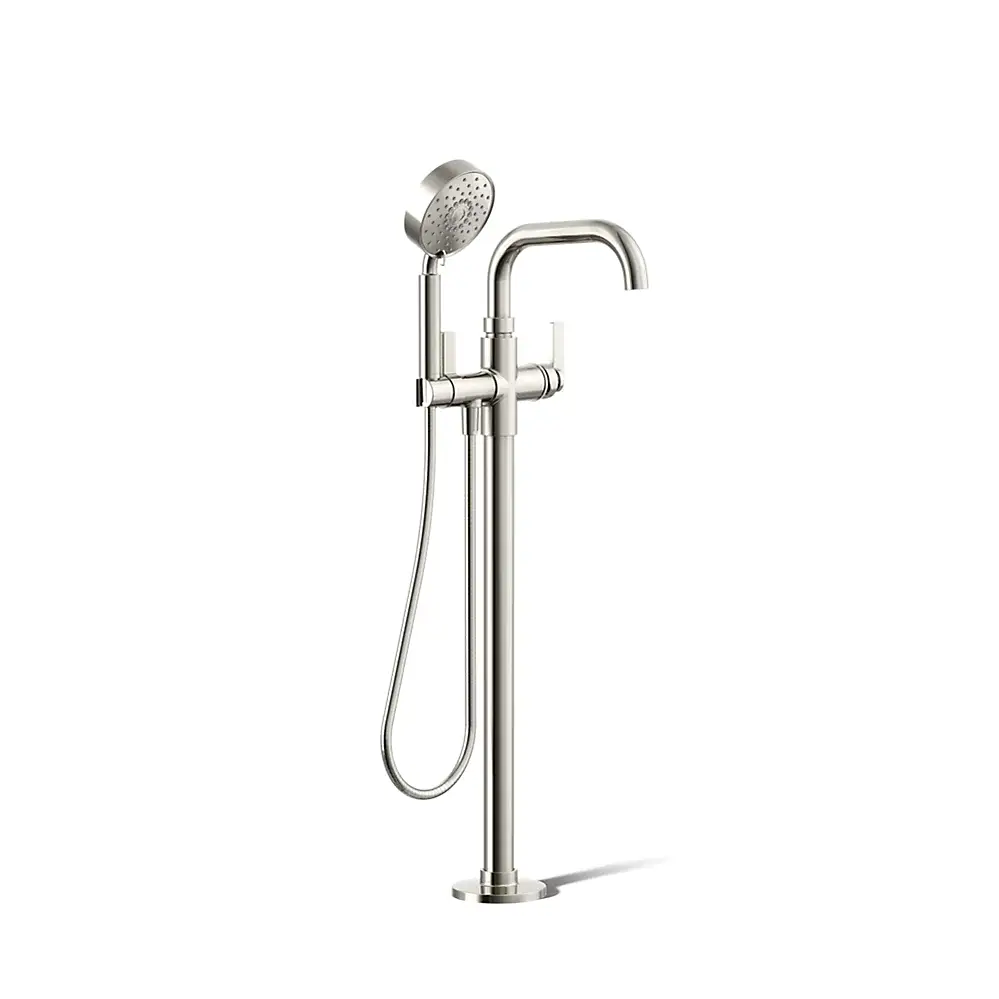 Kohler T35924-4-SN Castia Freestanding Bath Filler Vibrant Polished Nickel