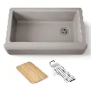 Kohler 24564-TRF Riverby 35-3/4" Undermount Farmhouse Workstation Sink Truffle