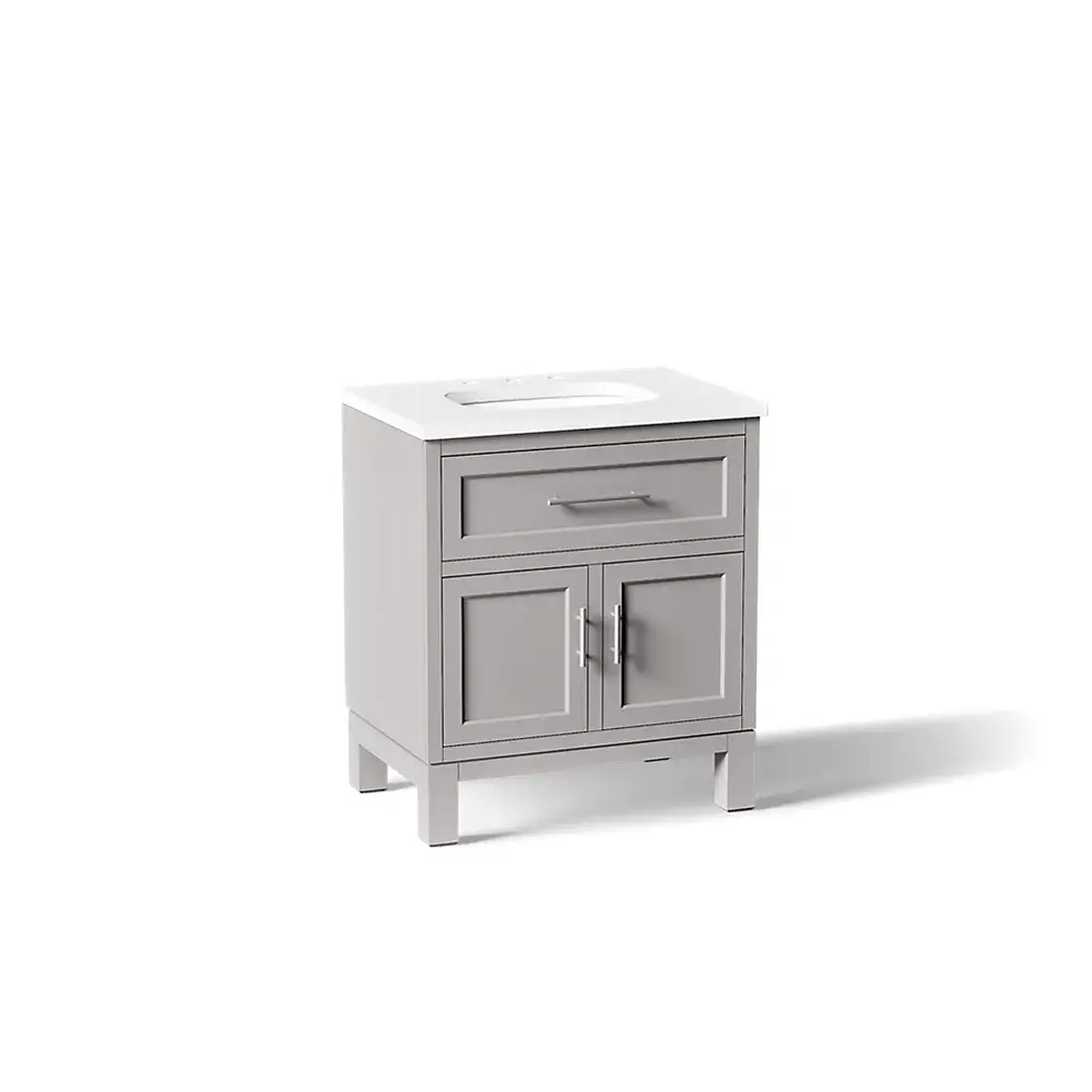 Kohler 28380-ASB-1WT Quo 30" Vanity With Sink And Quartz Top Mohair Grey