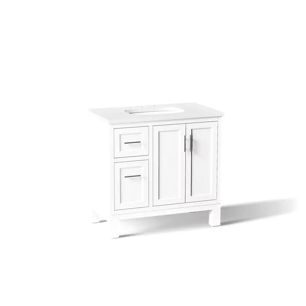 Kohler 31244-ASB-0 Quo 36" Bathroom Vanity Cabinet With Sink White