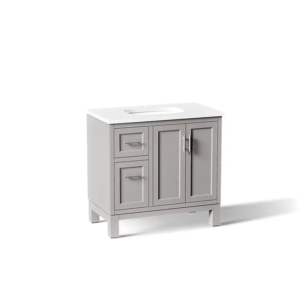 Kohler 31244-ASB-1WT Quo 36" Bathroom Vanity Cabinet With Sink Mohair Grey