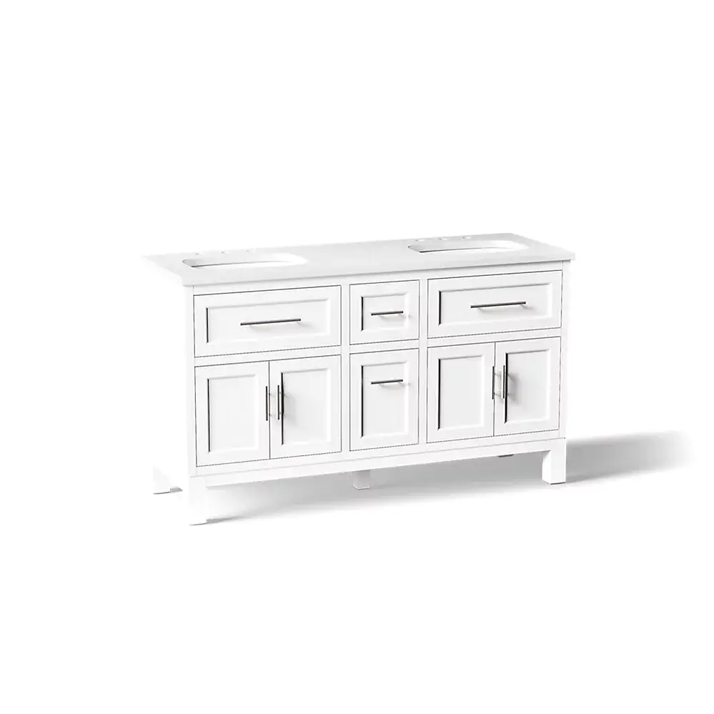 Kohler 31246-ASB-0 Quo 60" Bathroom Vanity Cabinet With Sink White