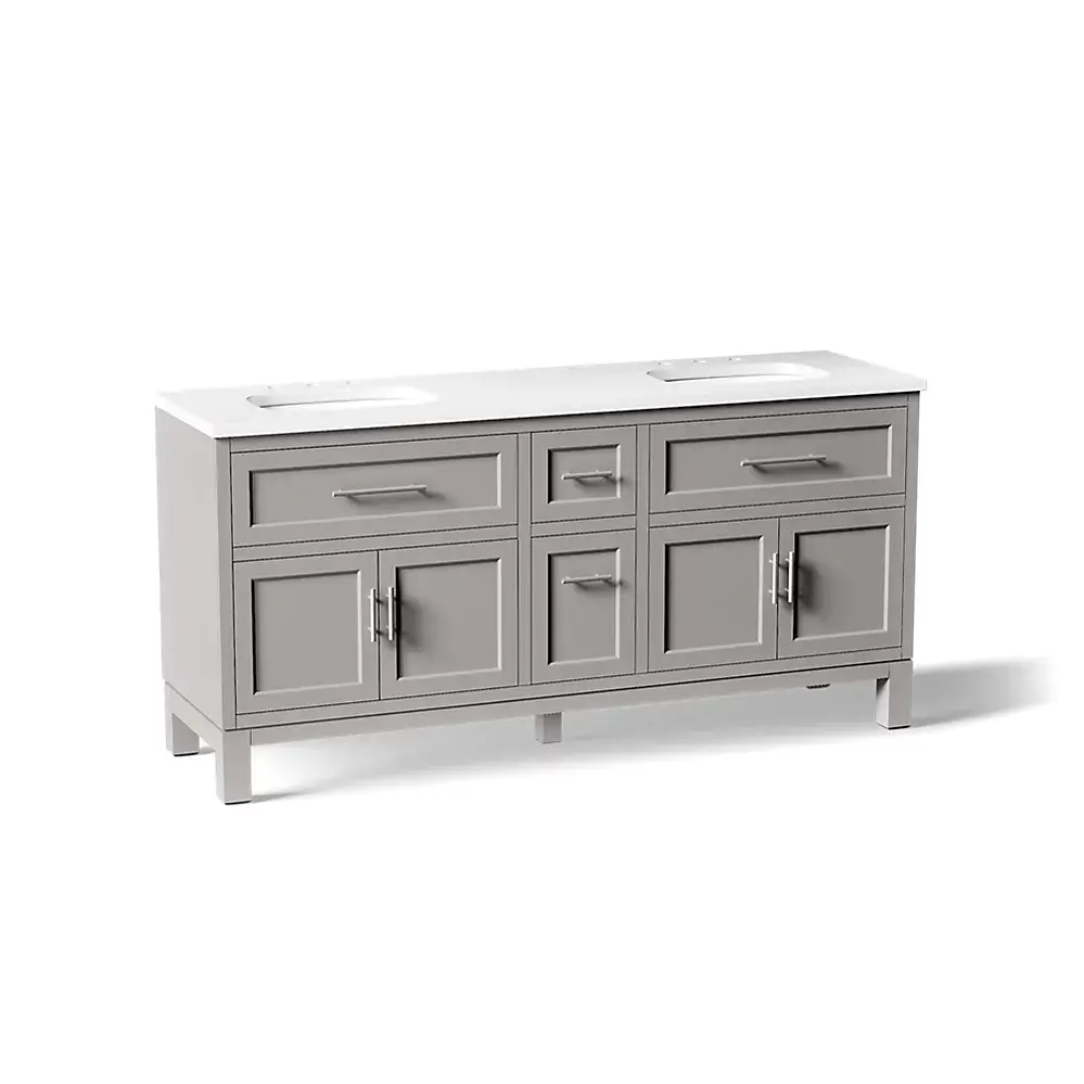 Kohler 31247-ASB-1WT Quo 72" Bathroom Vanity Cabinet With Sink Mohair Grey