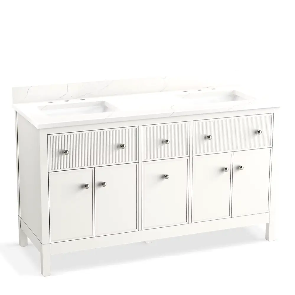 Kohler 35022-0 Malin 60" Bathroom Vanity Cabinet With Sink White