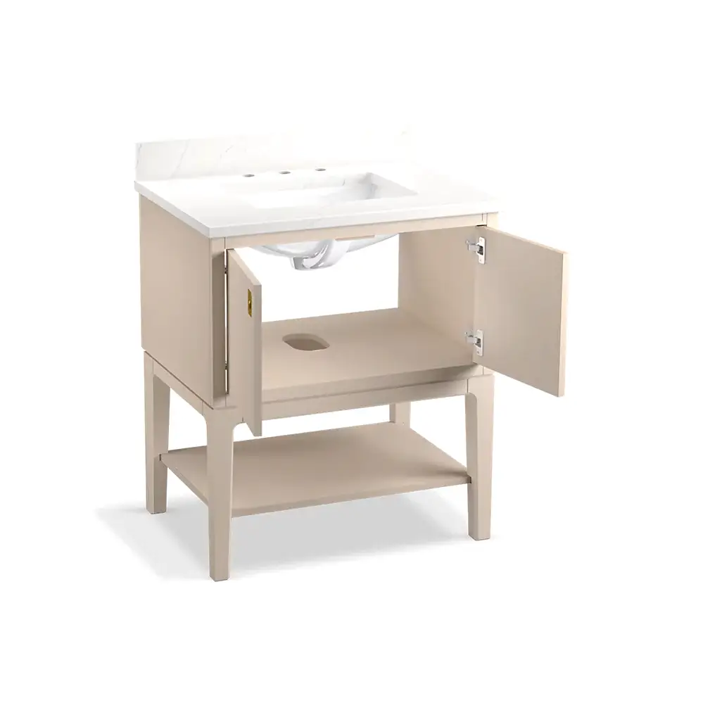 Kohler 35025-LWG Seagrove 30" Bathroom Vanity Cabinet With Sink Light Clay