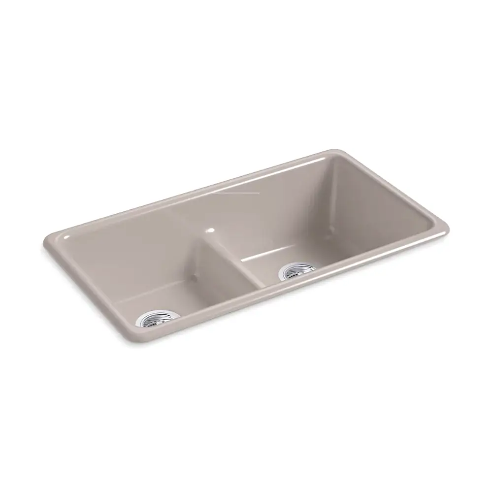 Kohler 5312-TRF Iron Tones 33 Double Bowl Kitchen Sink Truffle