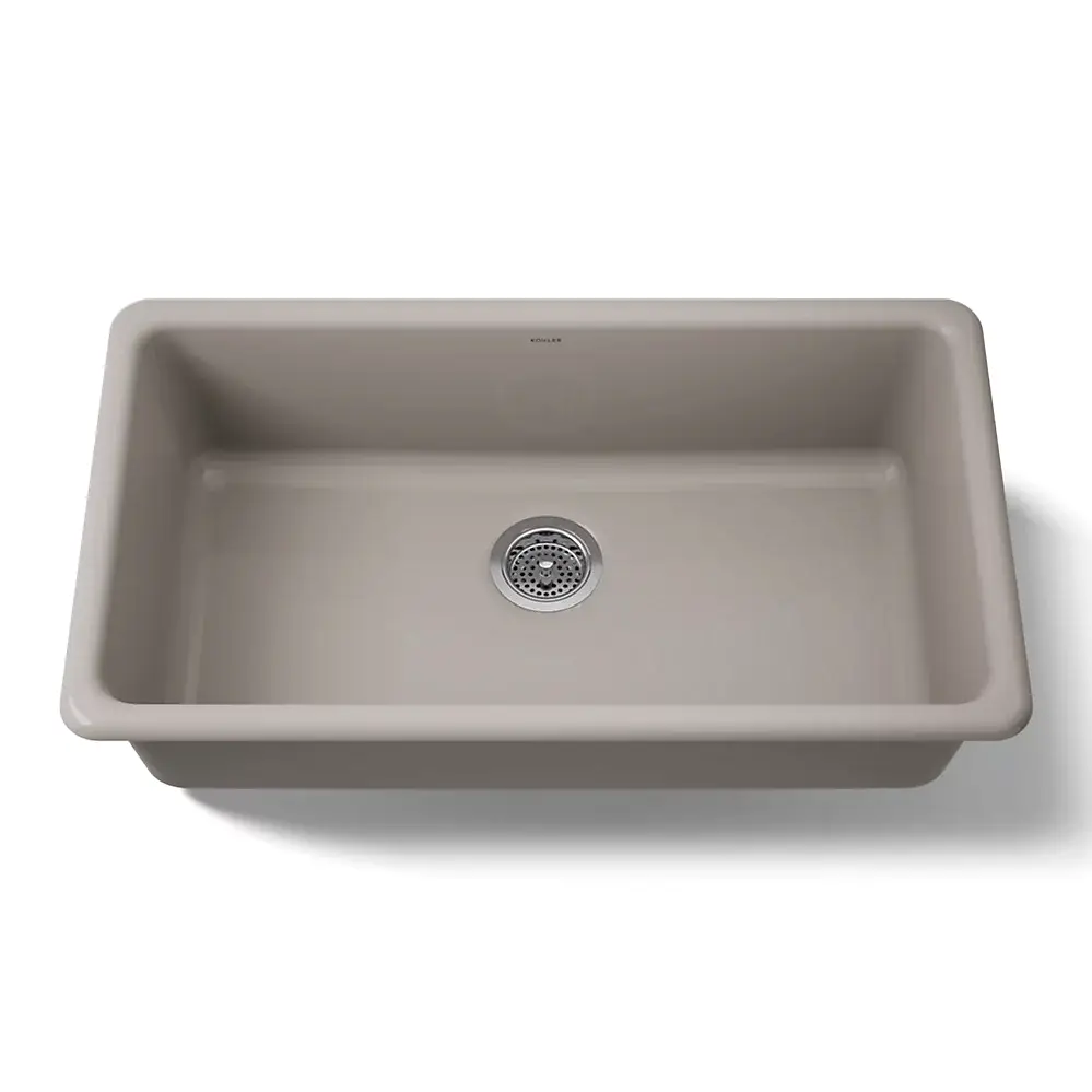 Kohler 5707-TRF Iron Tones 33" Single Bowl Kitchen Sink Truffle
