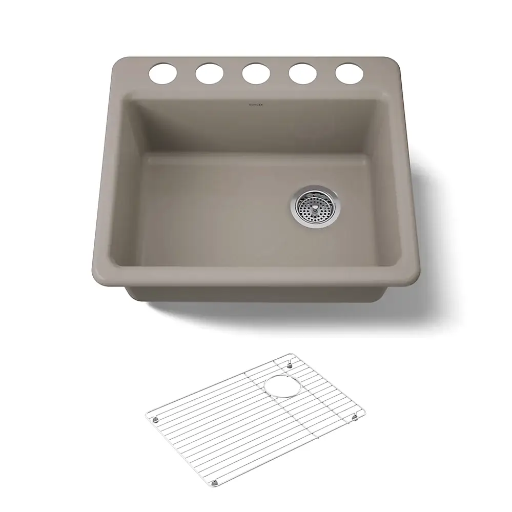 Kohler 5872-5UA1-TRF Riverby 25" Undermount Single Bowl Kitchen Sink Truffle