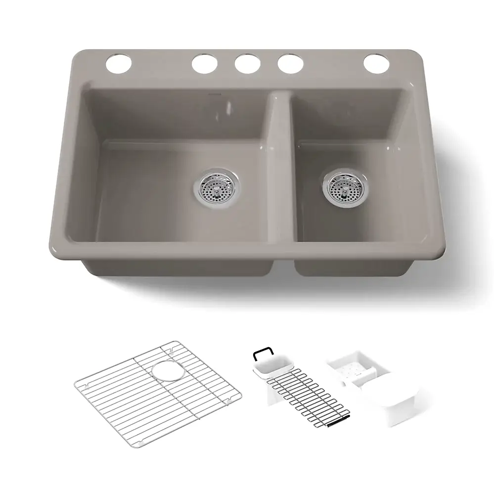 Kohler 8669-5UA3-TRF Riverby 33" Undermount Workstation Kitchen Sink Truffle