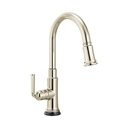 Brizo 64074LF-PN Rook Single Handle Pull-Down Kitchen Faucet Polished Nickel