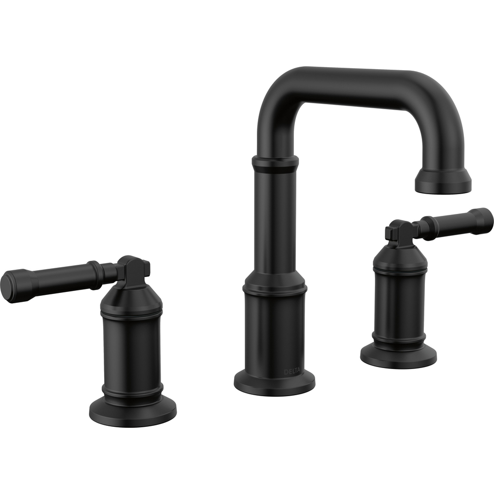 Delta 3584-BL-DST Two Handle Widespread Bathroom Faucet Matte Black