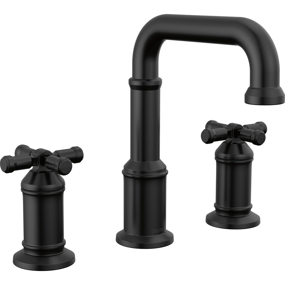 Delta 3587-BL-DST Two Handle Widespread Bathroom Faucet Matte Black