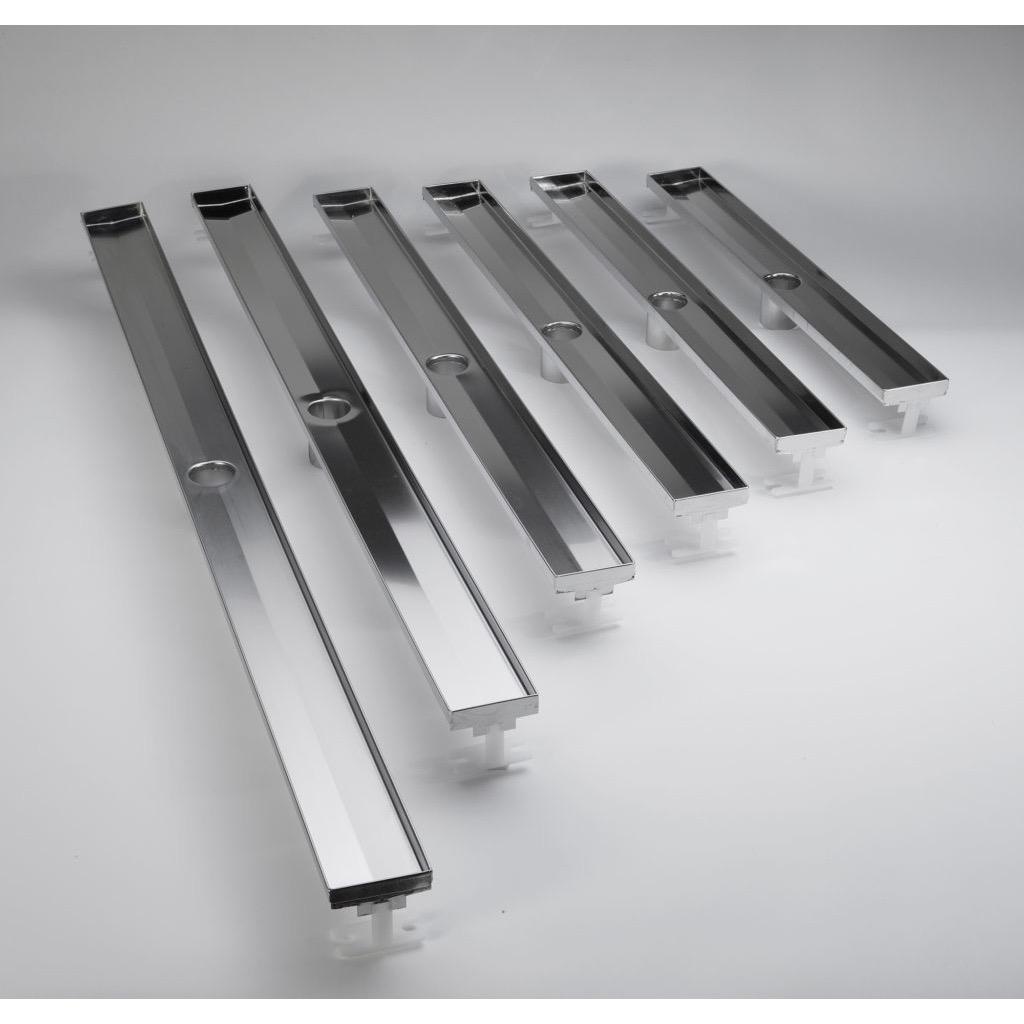 ACO 93872 Plain Edge Shower Channel Stainless Steel Body 47.25 Center Outlet