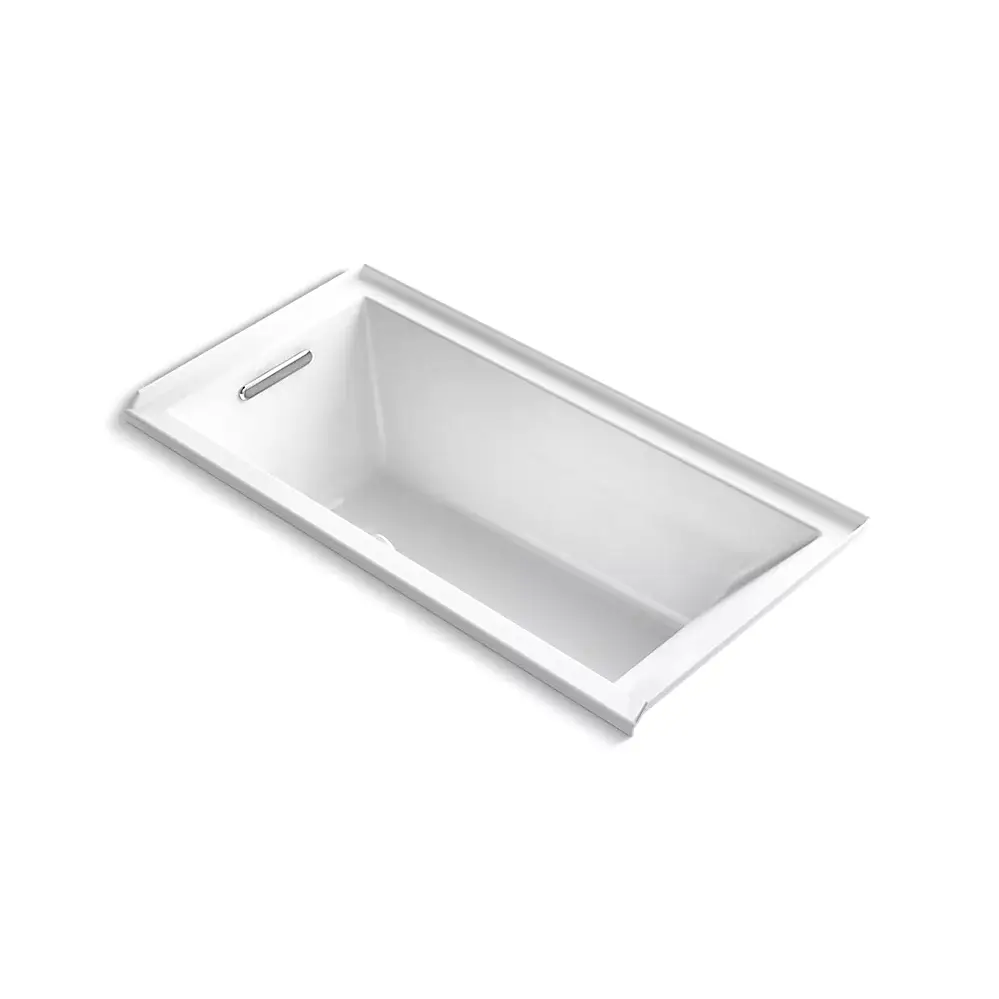 Kohler 1121-LW-0 Underscore 60" x 30" Alcove Bath With Heated Surface Left Drain White