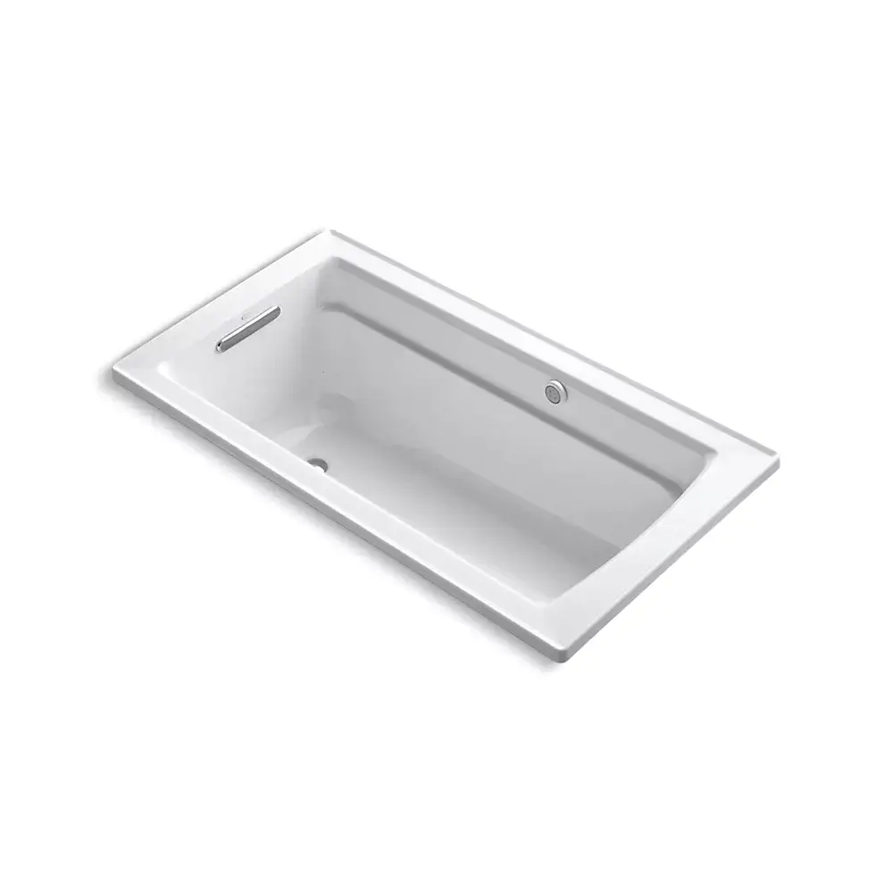 Kohler 1122-GH-0 Archer 60" x 32" Drop-in Heated Bubble Massage Air Bath White