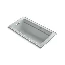Kohler 1122-GH-95 Archer 60" x 32" Drop-in Heated Bubble Massage Air Bath Ice Grey