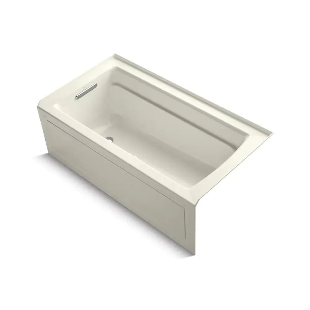 Kohler 1122-GHLAW-96 Archer 60" x 32" Integral Apron Heated Bubble Massage Air Bath Left Drain Biscuit