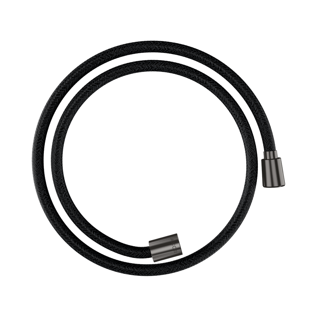 Hansgrohe 28227340 Axor Textile Hose With Cylindircal And Conical Nut 49" Brushed Black Chrome