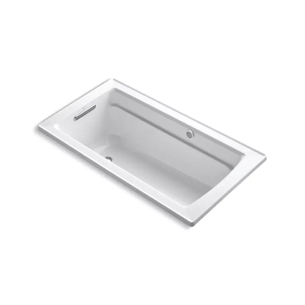 Kohler 1122-GHW-0 Archer 60" x 32" Drop-in Heated Bubble Massage Air Bath White