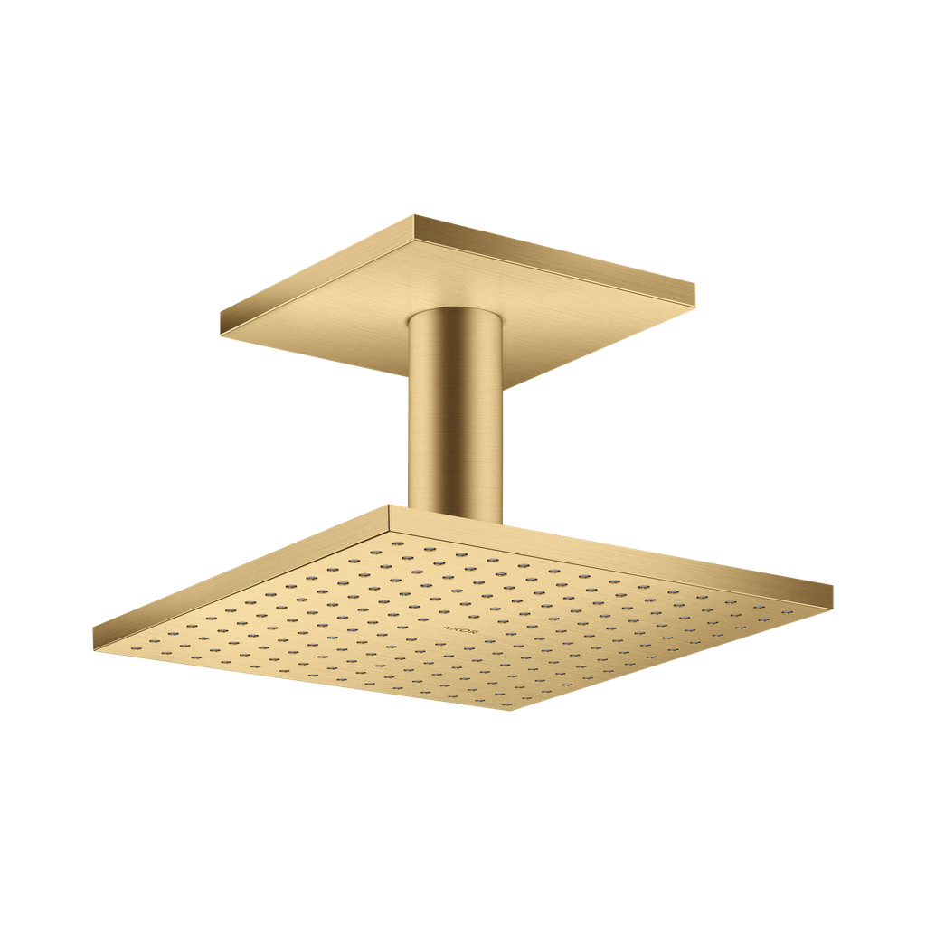 Hansgrohe 35312251 Axor Showerhead 250 Square 2-Jet with Ceiling Connection Brushed Gold Optic